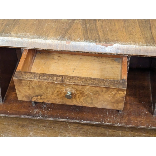 997 - A vintage Georgian style burr walnut writing bureau. 81.5x48x103.5cm