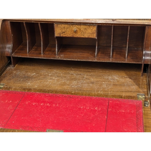 997 - A vintage Georgian style burr walnut writing bureau. 81.5x48x103.5cm