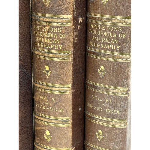 360K - Appleton’s Cyclopaedia of American Biography.volumes I,II,III,V, VI. Edited by James Grant Wilson an... 