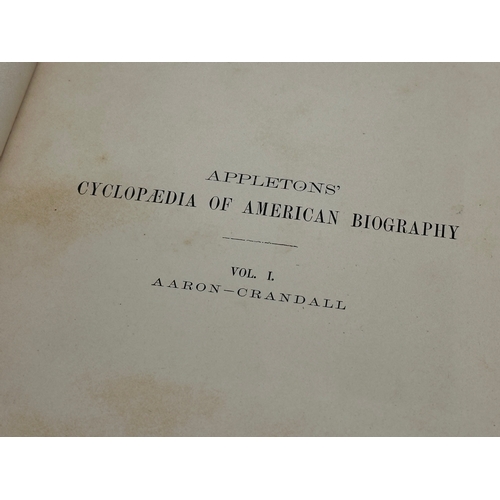 360K - Appleton’s Cyclopaedia of American Biography.volumes I,II,III,V, VI. Edited by James Grant Wilson an... 