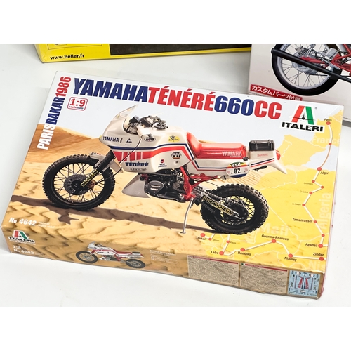 637C - 3 model kits. A Heller Yamaha TY 125. A Honda Dream 50. An Italeri Yamaha Tenere 660CC