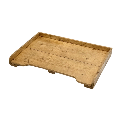 356F - A Victorian pine bakers tray. 65x46x7cm