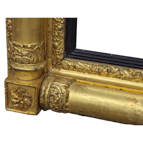 953 - A very large William IV gilt framed over-mantle mirror. 182x12x121.5cm