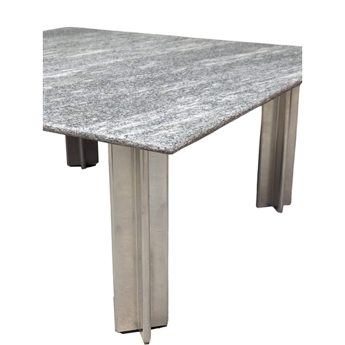 830 - A Zanotta granite top coffee table on alloy supports, 90cm x 90cm x 41cm