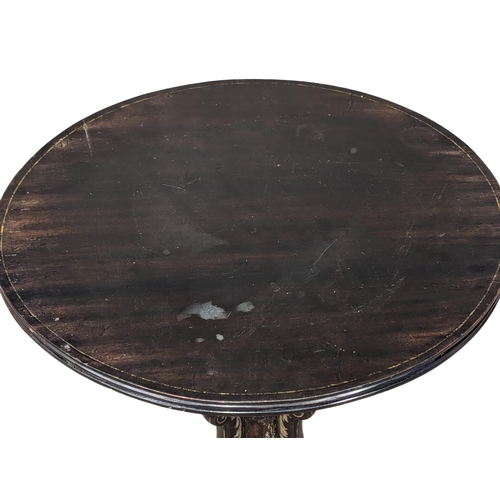 1062 - A Victorian ebonised pedestal occasional table. 55x60cm