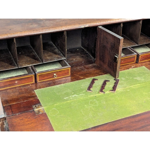 1076 - A Mid 19th Century Sheraton Revival inlaid mahogany writing bureau. 96x51x98.5cm