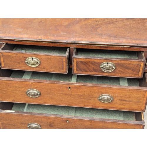 1076 - A Mid 19th Century Sheraton Revival inlaid mahogany writing bureau. 96x51x98.5cm