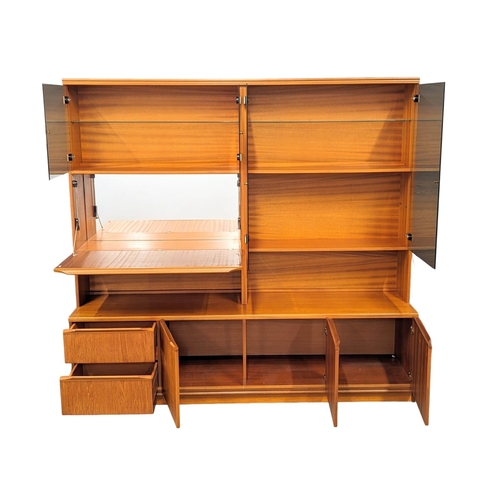 1084 - A large Mid Century teak 2 piece living room unit, by Morris of Glasgow. 183x48x171.5cm