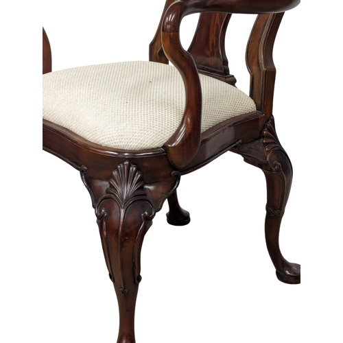 1090 - A set of 7 mahogany George I style dining chairs.