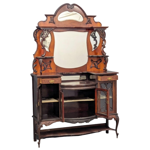 1092 - A Late Victorian mahogany mirror back sideboard. Circa 1890-1900. 137x46x219cm