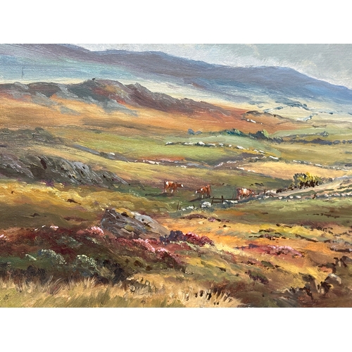 111A - An oil painting on canvas by R.B. Higgins. 49x39cm. Frame 63x53cm