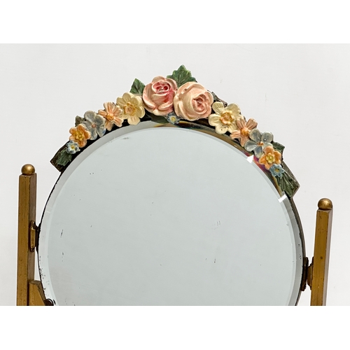 111F - A 1930’s Barbola mirror/dressing mirror. 29.5x12x39cm