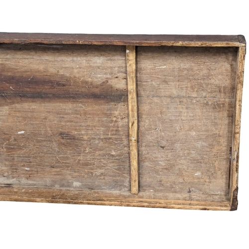 1117 - A large 19th Century trunk. 143x62x59cm