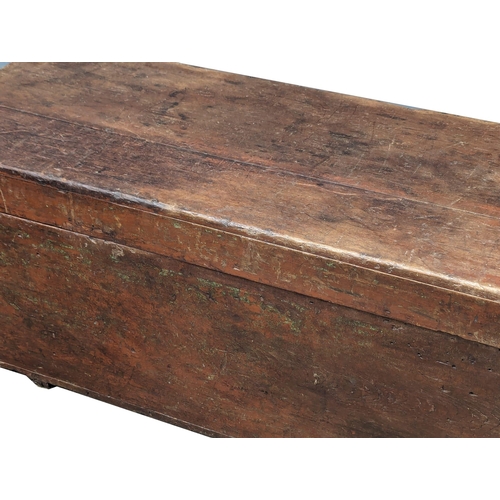 1117 - A large 19th Century trunk. 143x62x59cm