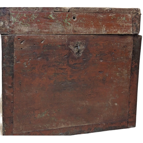 1117 - A large 19th Century trunk. 143x62x59cm