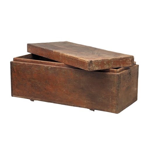 1117 - A large 19th Century trunk. 143x62x59cm