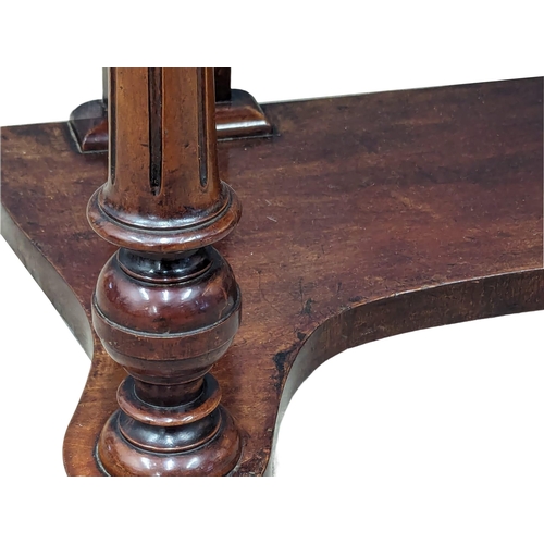 1125 - A Victorian mahogany hall table on turned supports and drawer, circa 1870s. 92cm x 45cm x 76cm