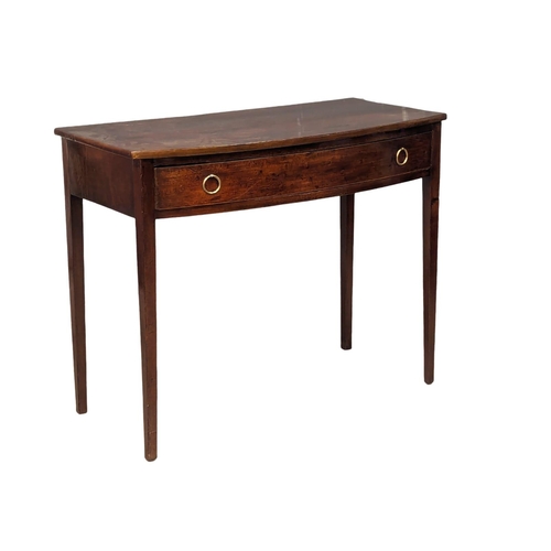 1143 - A late 19th Century mahogany bow front hall table, circa 1880s. 97.5cm x 47cm x 78cm