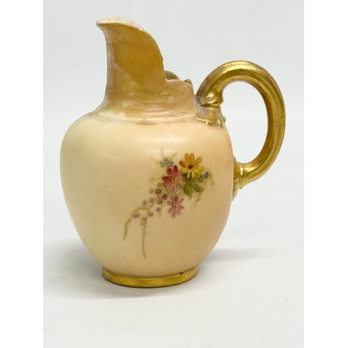 711A - 3 pieces of Late 19th Century Royal Worcester ‘Blush Ivory’ vase measures 25cm