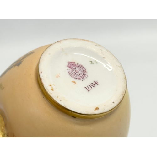 711A - 3 pieces of Late 19th Century Royal Worcester ‘Blush Ivory’ vase measures 25cm