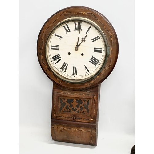 776 - A quantity of Victorian and Edwardian clocks. An inlaid mahogany mantle clock 23x14x31cm. A Late 19t... 