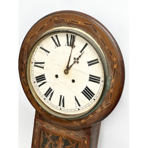 776 - A quantity of Victorian and Edwardian clocks. An inlaid mahogany mantle clock 23x14x31cm. A Late 19t... 