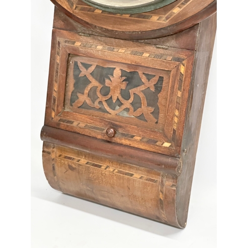 776 - A quantity of Victorian and Edwardian clocks. An inlaid mahogany mantle clock 23x14x31cm. A Late 19t... 