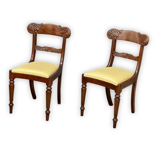 1029A - A pair of William IV mahogany bar back side chairs. Circa 1830.(3)