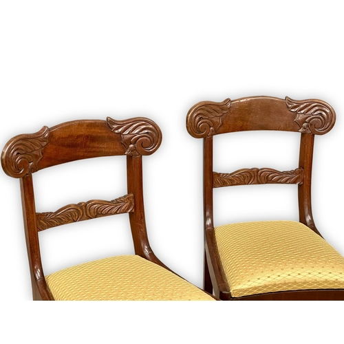 1029A - A pair of William IV mahogany bar back side chairs. Circa 1830.(3)