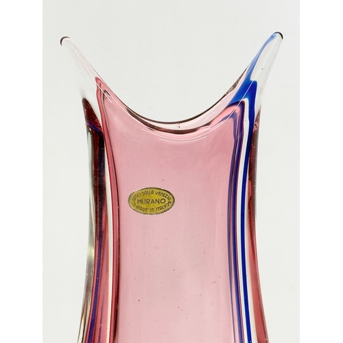 6 - A Murano Glass vase designed by Flavio Poli for Seguso. Seguso Dalla Venezia. 11x28.5cm.