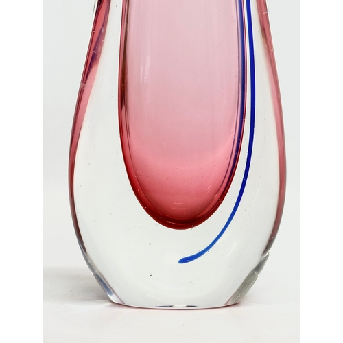 6 - A Murano Glass vase designed by Flavio Poli for Seguso. Seguso Dalla Venezia. 11x28.5cm.