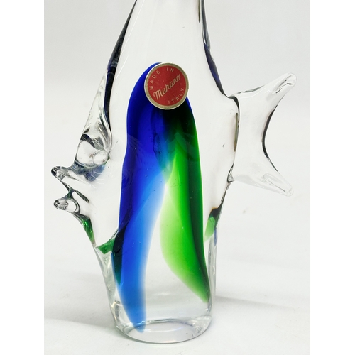 9 - A Murano Sommerso glass fish. 19cm