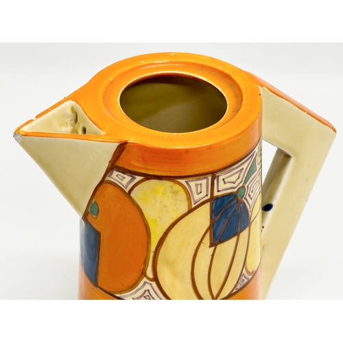 41 - A 1930’s Wilkinson LTD ‘Fantasque’ coffee pot designed by Clarice Cliff. Melon pattern. 19x11x18cm