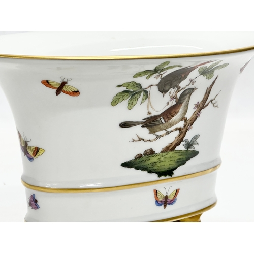 16 - A pair of Early 20th Century Herend pottery hand painted ‘Rothschild Bird’ vases/bowls. With gilt li... 