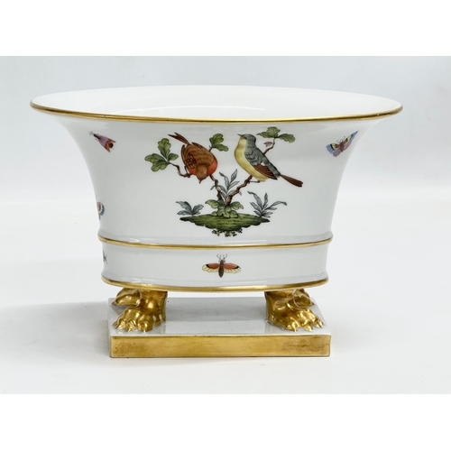 16 - A pair of Early 20th Century Herend pottery hand painted ‘Rothschild Bird’ vases/bowls. With gilt li... 