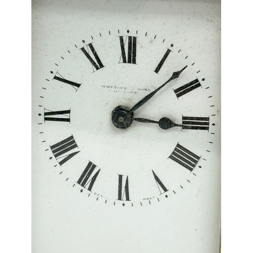 89 - Whytock & Sons. A Late 19th/Early 20th Century brass carriage clock by Whytock & Sons. With original... 