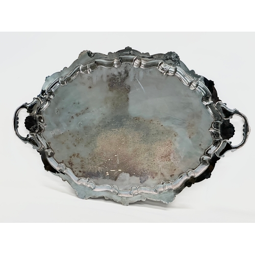 136 - A large good quality Late 19th Century Henry, Edward and Frank Atkin plated serving tray. 73x48cm