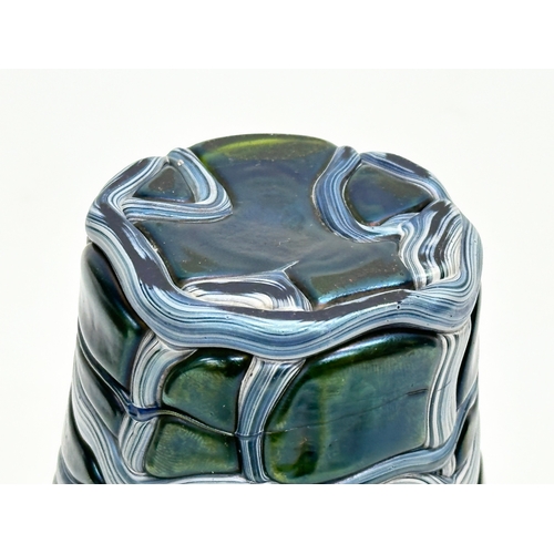 47 - Pallme-Konig. An Early 20th Century Austrian iridescent threaded glass vase by Pallme-Konig. Circa 1... 