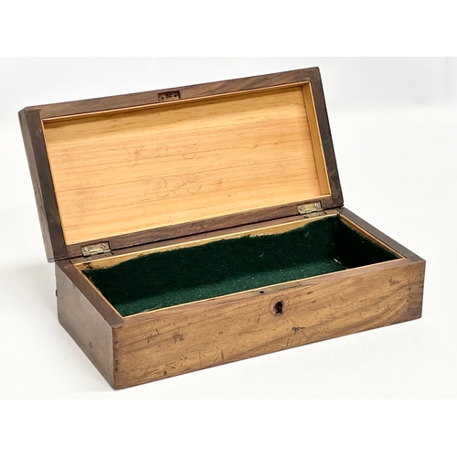 12 - Killarney. A 19th Century Irish inlaid arbus and satin wood jewellery box, made in Killarney Ireland... 