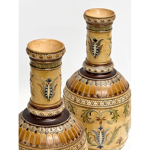 100 - An impressive pair of Late 19th Century Villeroy & Boch Mettlach glazed stoneware vases. Circa 1890.... 