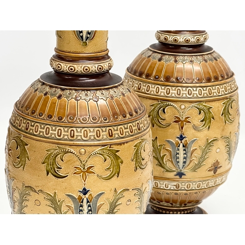 100 - An impressive pair of Late 19th Century Villeroy & Boch Mettlach glazed stoneware vases. Circa 1890.... 