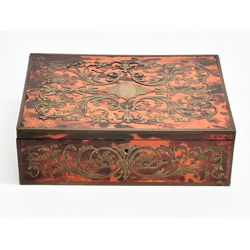 24 - A good quality Mid 19th Century brass inlaid boulle work jewellery box, with cedar wood interior. Ci... 