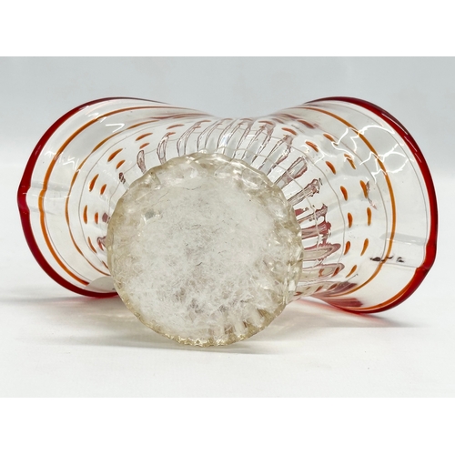 146 - A 20th Century Bohemian glass basket. 15.5x8x13cm.