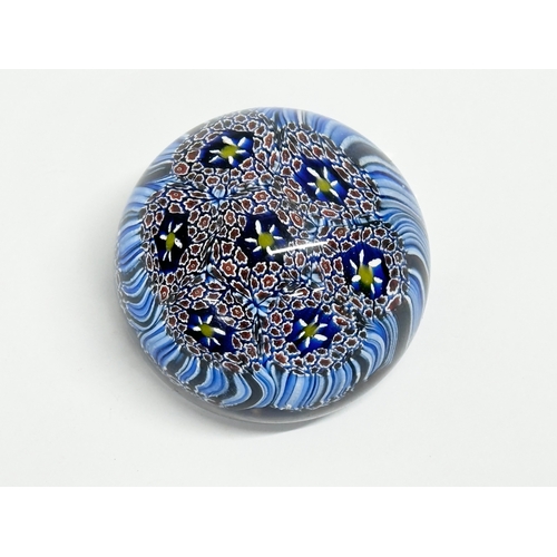 150 - A Murano Vetreria 3 Fiori Millefiori glass paperweight. 5.5cm