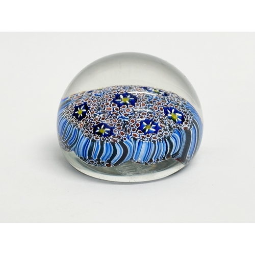 150 - A Murano Vetreria 3 Fiori Millefiori glass paperweight. 5.5cm