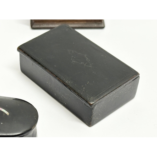 156 - Three 19th Century snuff boxes. 6.5cm