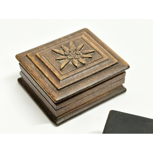 156 - Three 19th Century snuff boxes. 6.5cm