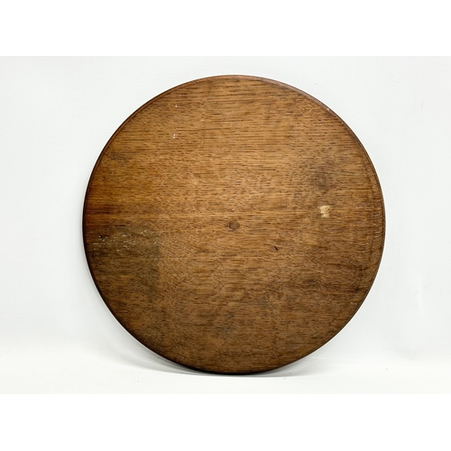 128 - A Late 19th Century King Arthur carved oak table plaque. The Knights of the Round Table. 33.5cm