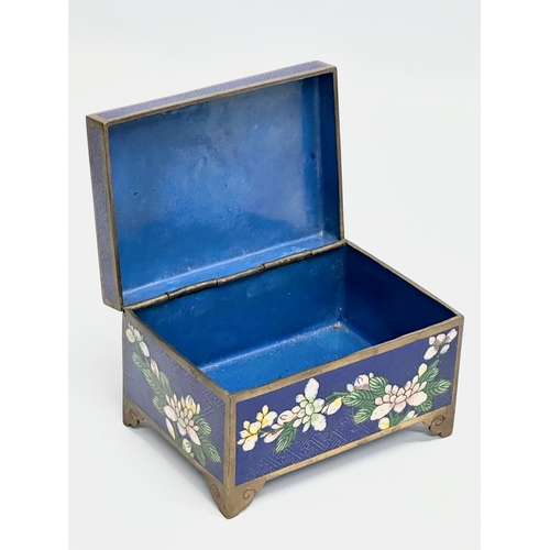 130 - An Early 20th Century Chinese cloisonné enamelled box. 12x8.5x7.5cm.