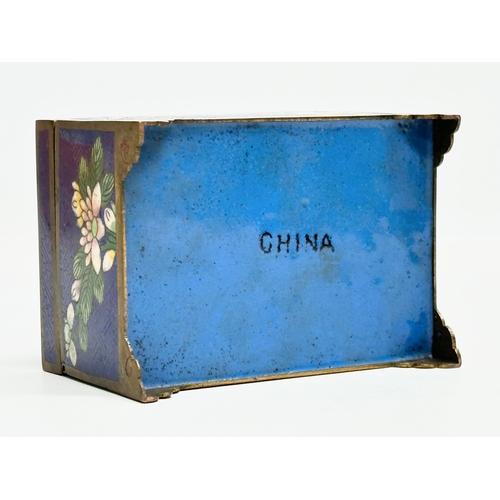 130 - An Early 20th Century Chinese cloisonné enamelled box. 12x8.5x7.5cm.